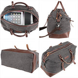 Prasacco Duffel Bag 45L Canvas Weekend Bag Unisex Gym Bag Carry On Travel Tote For Men Women - Gray