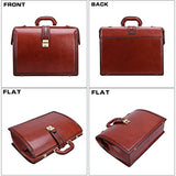 Banuce Full Grain Italian Leather Briefcase for Men 15 Inch Laptop Business Bag Lawyer Attache Case