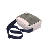 Men's Crossbody Bag, Oil Wax Canvas with Head Layer Cowhide Casual Wear-resistant Waterproof Canvas Bag Men's Shoulder Crossbody Bag, Beige