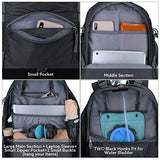 G4Free Black Hiking Backpack Backpacking Backpacks with Rain Cover Waterproof Bladder for Men