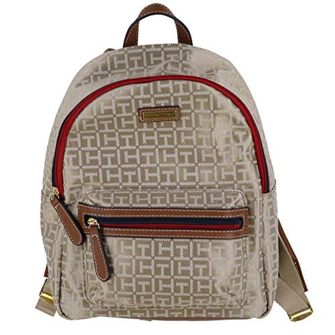 Tommy Hilfiger Womens Small Jacquard Backpack (Beige)