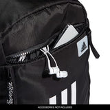 adidas League Three Stripe 2 Backpack, Black/White, One Size