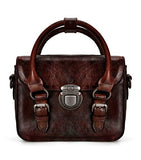 Zlyc Women Vintage Handmade Dip Dye Leather Messenger Satchel Top Handle Hand Bag