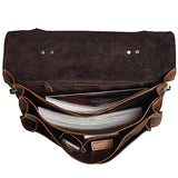 Polare Leather Men'S Briefcase/Laptop/Messenger Bag/Satchel Fit 16.5 Inch Laptop Tote