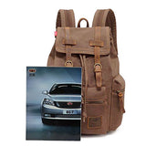 Canvas Backpack, P.Ku.Vdsl-Augur Series Vintage Canvas Leather Backpack Hiking Daypacks Computers