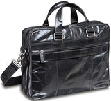 Mancini Double Compartment 15.6" Laptop/Tablet Briefcase in Black