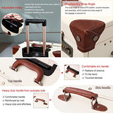Unitravel Vintage Suitcase Retro PU Trunk Rolling Spinner Lightweight Luggage