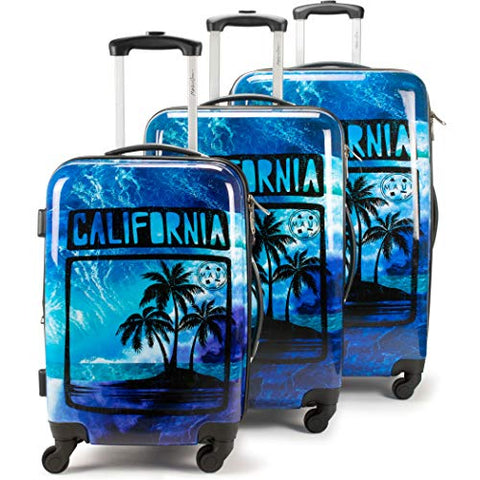 Maui and Sons 3 Piece Expandable Hardside Spinner Luggage Set with TSA Lock