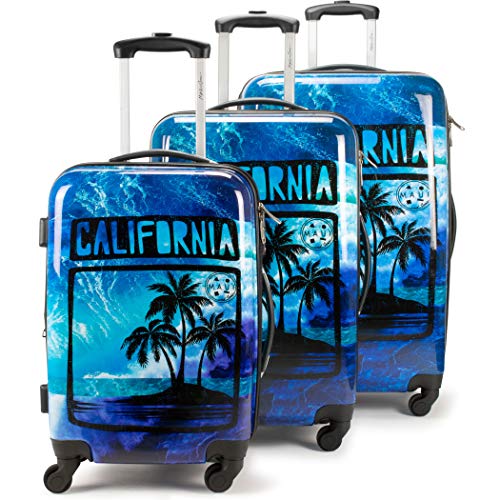 Maui and Sons 3 Piece Expandable Hardside Spinner Luggage Set with TSA Lock