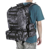 Aw Black Pythons Grain Waterproof Camping Bag 23X19X5.5" Backpack Military Tactical Travel Hike