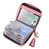 BOBILIKE Genuine Leather Credit Card Holder Case Zip Around Wallet Purse for Women, 40 Card Slots