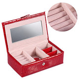 Portable Travel Jewelry Box Case Organizer Holder With Mirror Used To Storage Ring Earring Necklace