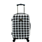 Chariot Houndstooth 20-Inch Hardside Lightweight Expandable Carry, White