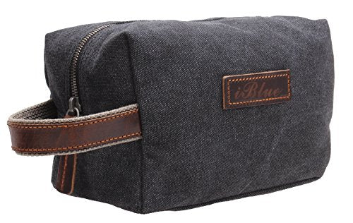 Canvas Travel Toiletry Organizer Shaving Dopp Kit Cosmetic Makeup Bag 9 Inch #B4 (grey)