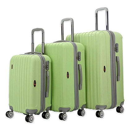 The Green Brio Thick Rib 3-Piece Hardside Spinner Luggage Set