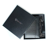 Carbon Fiber RFID Blocking Anti-Theft Passport Wallet w/Removable Chain