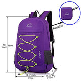 Packable Handy Lightweight Foldable Back Pack Outdoor Travel Carry On Daypack Backpack (Purple)