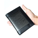 Carbon Fiber RFID Blocking Anti-Theft Passport Wallet w/Removable Chain