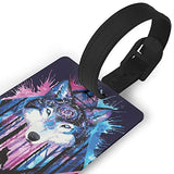 Luggage Tags - Mysterious Wolf Travel Baggage ID Suitcase Labels Accessories 2.2 X 3.7 Inch