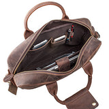 S-Zone Genuine Leather Professional Look Briefcase Bag For 17 Inch Laptop