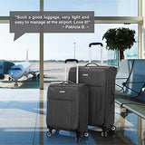 Regent Square Travel - Lightweight Luggage Set With Spinner Goodyear Wheels - Set of 3 Pieces - Soft Case - Grey