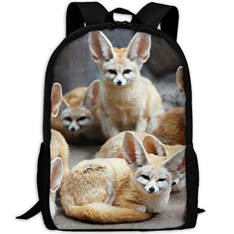 Cute Fennec Fox Animal Unique Outdoor Shoulders Bag Fabric Backpack Multipurpose Daypacks For Adult