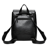 ABage Women's PU Leather Travel College Student Backpack Purse Handbag Bookbag School Bag, Black