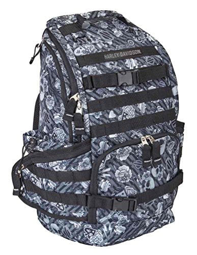Harley-Davidson Night Ops Stellar Backpack, Gray Tattoo 99214-GRAY TATTOO