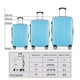 Fochier 3 Piece Expandable Spinner Luggage Set Lightweight Suitcase