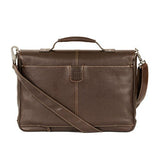 Boconi Tyler Tumbled Brokers Bag in Coffee w/Khaki