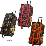 "E-Z Roll" Real Tree Hunting Rolling Duffel Bag Size 30" in 3 Colors (Black Trim)