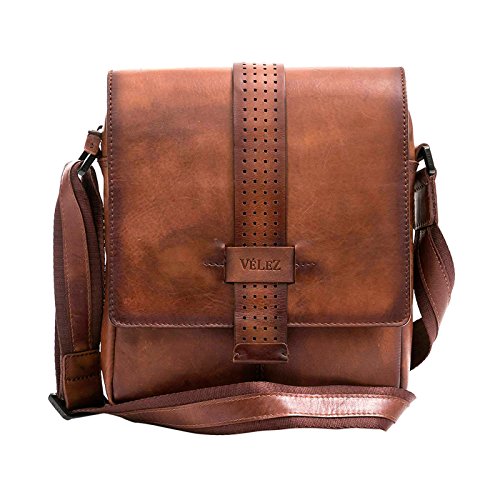 VÉLEZ 20238 Men Genuine Leather Crossbody Bag | Bandolera De Cuero Honey