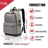 Backpack, Water Resistant School Backpack With Usb Charging Port For Women Men, Canvas College