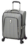 London Fog Knightsbridge II 20" Expandable Spinner Carry On, Grey Sapphire Plaid