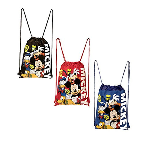 Disney Mickey Mouse and Friends Drawstring Backpacks 3 Pack