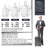 COOLIFE Luggage Expandable(only 28") Suitcase PC+ABS Spinner Built-in TSA Lock 20in 24in 28in Carry on (Charcoal, S(20in_Carry on))