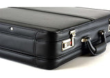 Alpine Swiss Expandable Leather Attache Briefcase Dual Combination Locks 1 Year Warranty