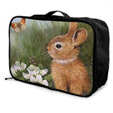 Travel Bags Rabbit & Flower Portable Foldable Great Trolley Handle Luggage Bag