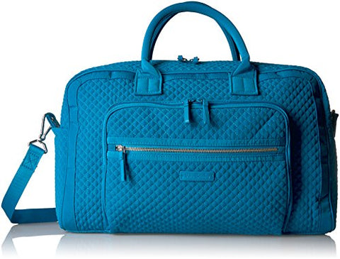 Vera Bradley Women's Iconic Compact Weekender Travel Bag Vera, Bahama Bay
