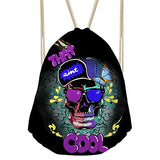 Bigcardesigns Drawstring Backpack Rucksack Shoulder Outdoor Sport Bag Skull