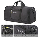 G4Free 60L Lightweight Foldable Portable Travel Duffel Bag for Gym Sports Luggage Camping(Black)