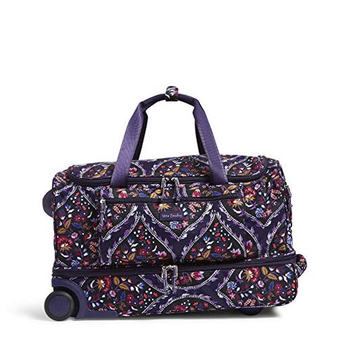 Vera Bradley Women's Duffle Luggage Lighten Up Foldable Duffel Rolling Suitcase, Foxwood Meadow, One Size