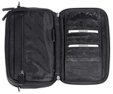 Mancini COLOMBIAN Compact Unisex Bag, Leather Toiletry Kit in Black