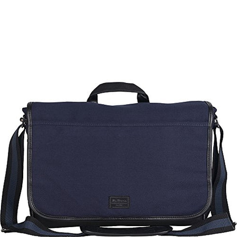 Ben Sherman Luggage Casual Rider Flapover Travel Messenger Bag (Navy)