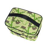 Makeup Bag Sloths Ivy Leaves Travel Cosmetic Bags Organizer Train Case Toiletry Make Up Pouch