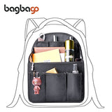 Bag in Bag Shoulders Bag Rucksack Insert Backpack Organizer fit MCM,Black (Large)