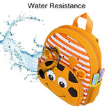Hipiwe Little Kid Toddler Backpack Baby Boys Girls Kindergarten Pre School Bags Cute Neoprene Cartoon Backpacks for Children 1-5 Years Old (Giraffe)