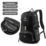 Gonex 35L Lightweight Packable Backpack Handy Foldable Shoulder Bag Daypack (Black)