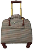 Nicole Miller New York Taylor Carry On Spinner Briefcase (Brown Plaid)