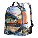 CHLBOJ Bass Fish School Backpacks for Boys Girls Bookbag